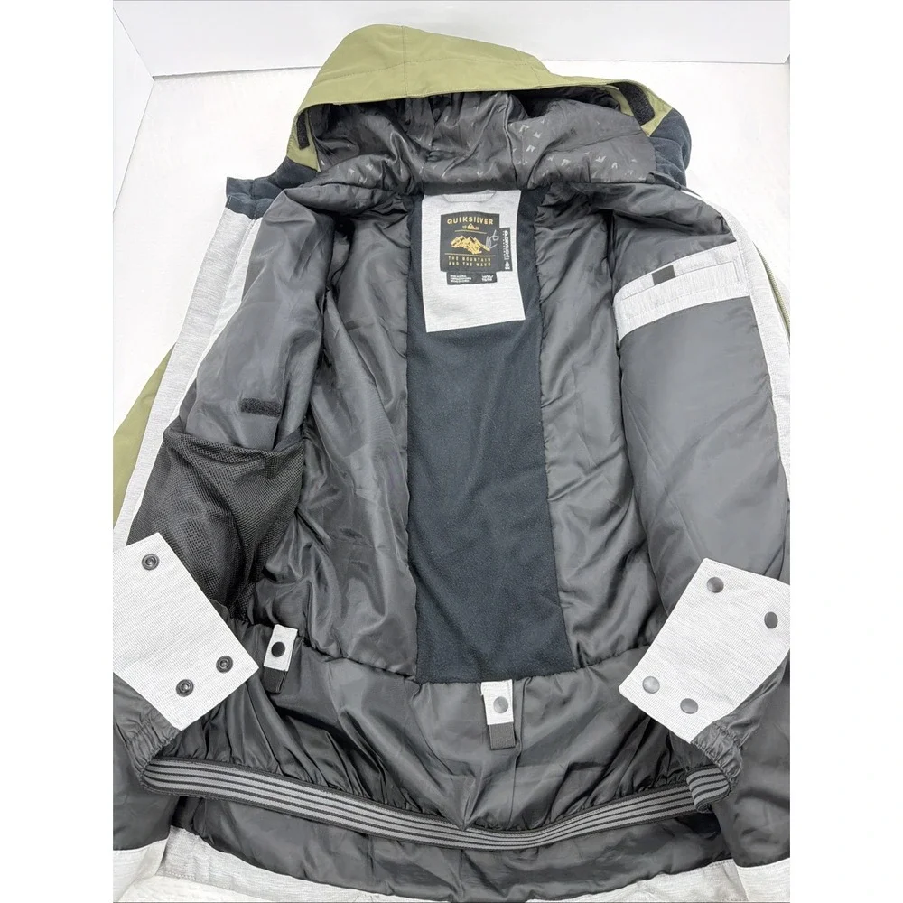 Quiksilver Ridge Youth XL Snow Jacket 10K DryFlight Gray Heather Olive EUC